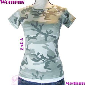 Zara TRF Green Camo Tshirt Medium